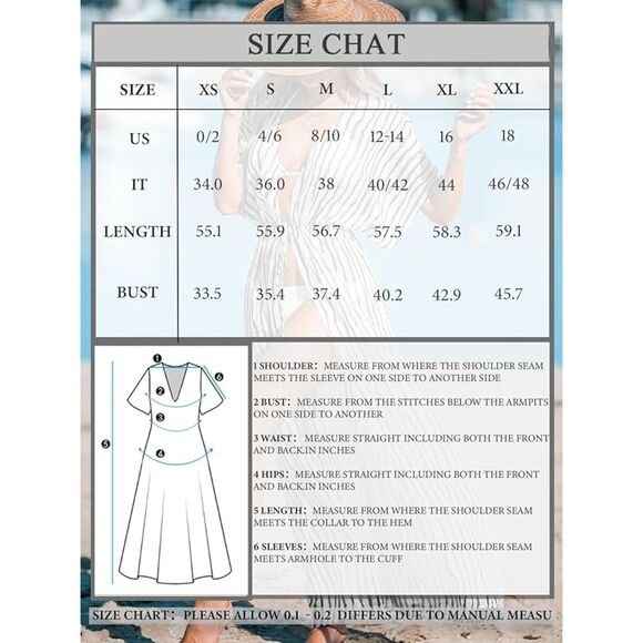 Kimono Swimsuit Coverup, Black Medium - Picture 4 of 5